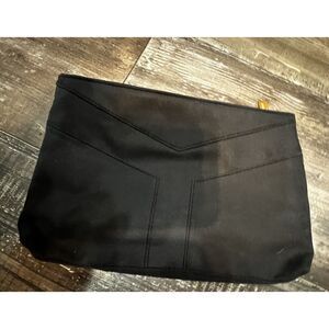 YSL -YVES SAINT LAURENT- Black Soft Suede Fabric Travel Bag- Pouch -Wallel‎ Case